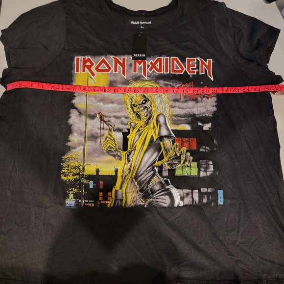 TORRID Classic Fit Crew Tee Iron Maiden Mineral Wash Black Tee Size 4 - Picture 11 of 12